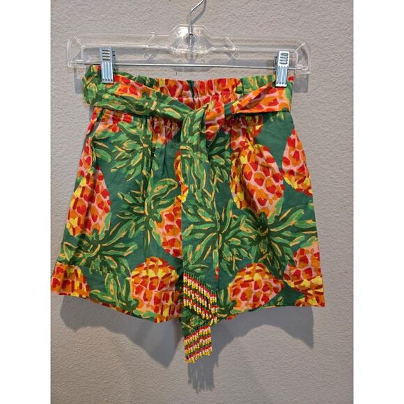 FARM Rio Women's Pineapple Print Shorts XS Multicolor Summer Casual - Picture 1 of 8